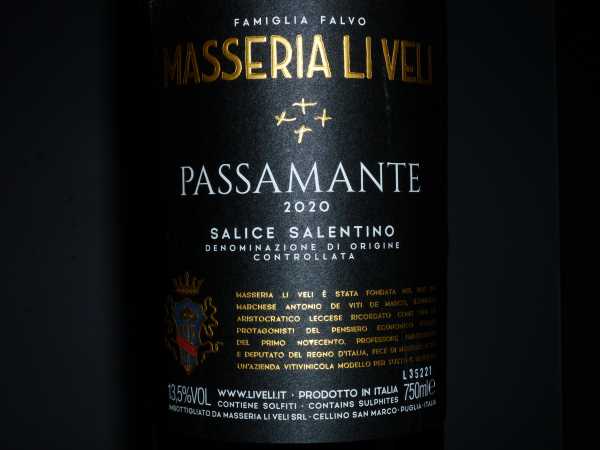 Masseria Li Veli Passamante Salice Salentino DOC 2020