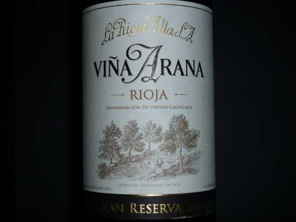 La Rioja Alta Viña Arana Gran Reserva 2016