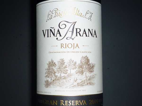 La Rioja Alta Viña Arana Gran Reserva 2014